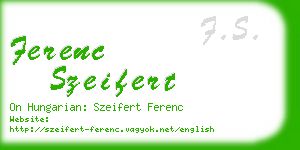 ferenc szeifert business card